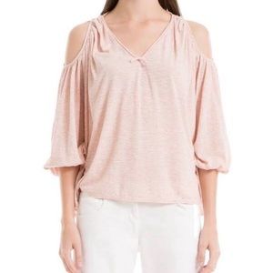Max Studio London Pink Cold Shoulder Top Size S